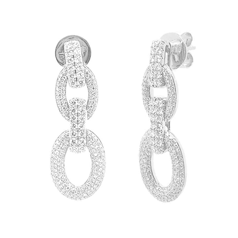 Shy Creation Diamond 1 1/3ctw. Fashion Earrings in 14k White Gold image number null
